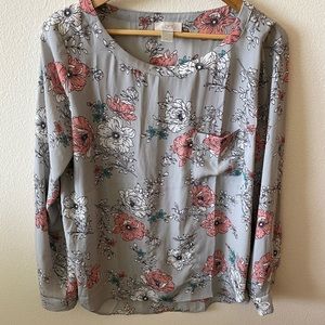 Loft long sleeve floral top